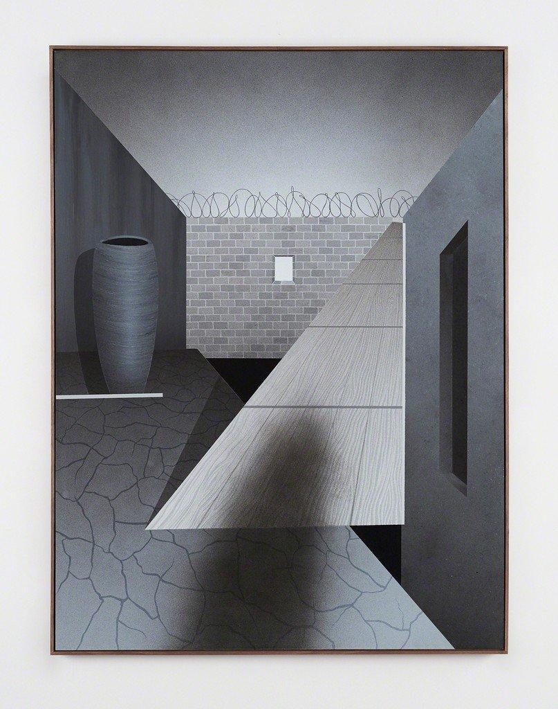 Brian Robertson's paintings collapse interiors, still lives, and dream-like deserts into visual puzzles that convey a sense of introspection and longing. The lexicon of objects that Robertson paints, including vessels, bricks, succulents, and