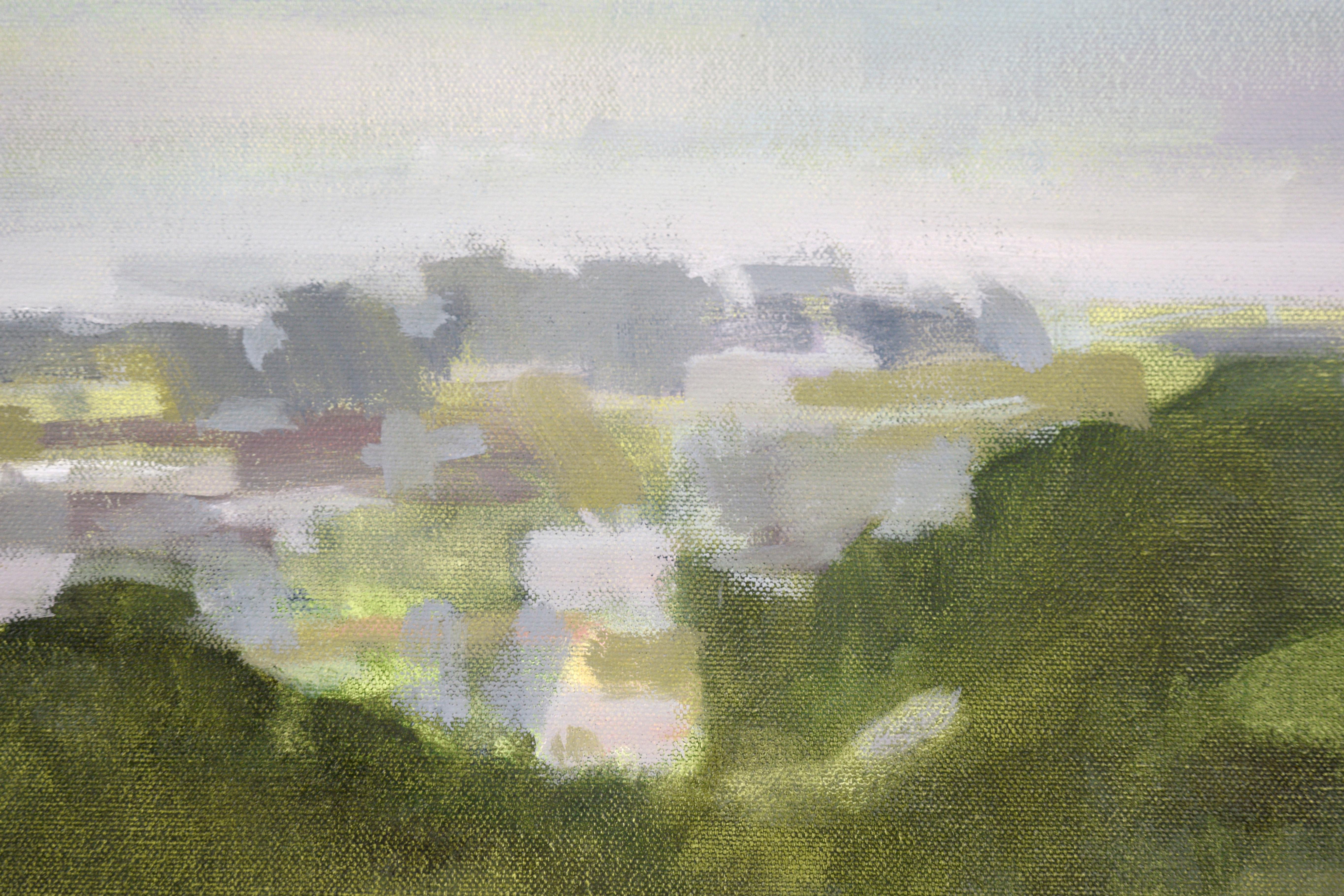 Overlooking Santa Cruz and Monterey Bay - Plein Air Landscape in Oil on Canvas For Sale 1