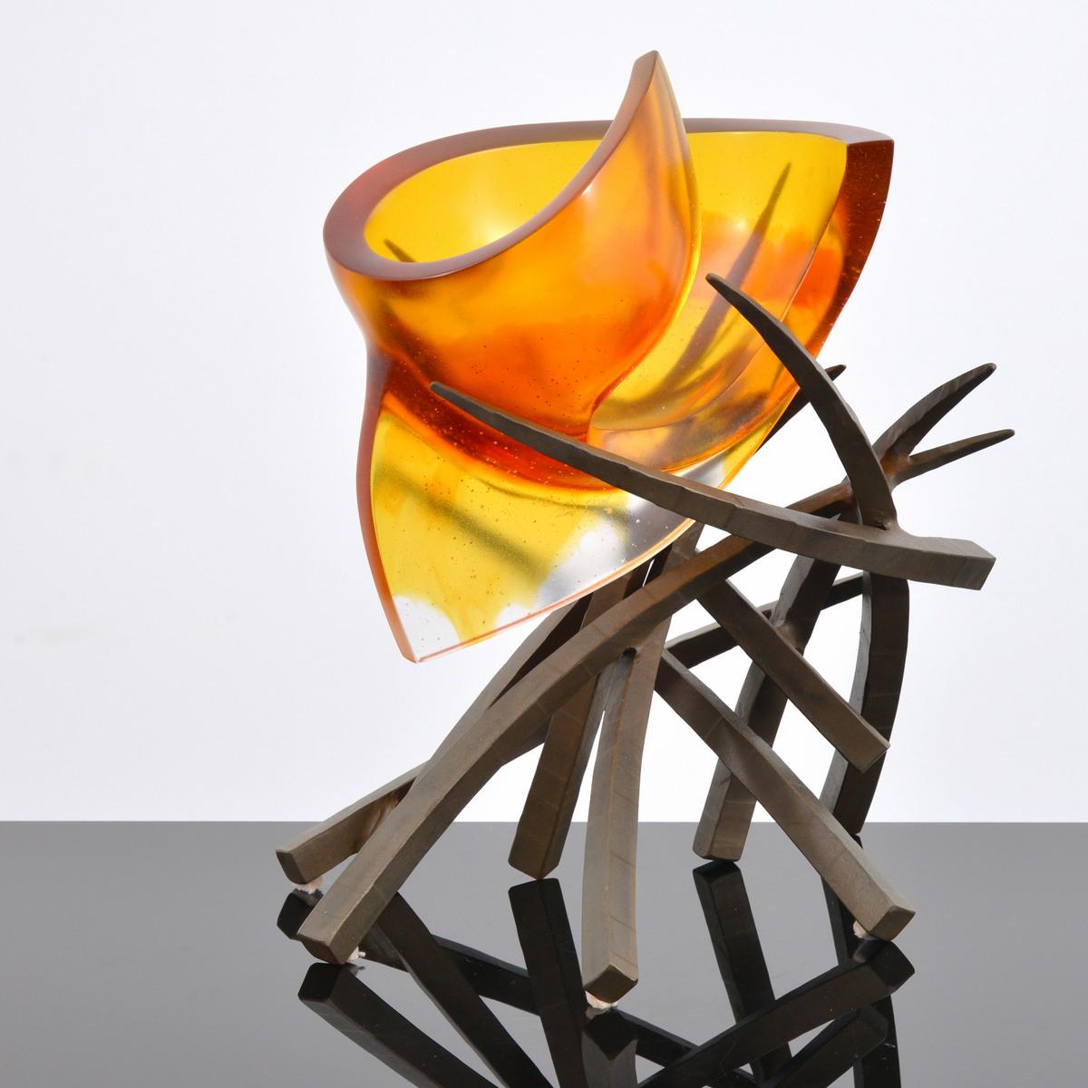 Additional Information: Brian Russell is known for his innovative approach to various mediums, expecially glass and metal.

Marking(s); notes: signed; 2007

Country of origin; materials: glass, metal

