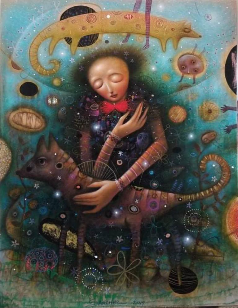 Memoria affetta , Olio, Tecnica mista, Iperrealismo Stile dell'arte cubana moderna - Painting di Brian Sanchez