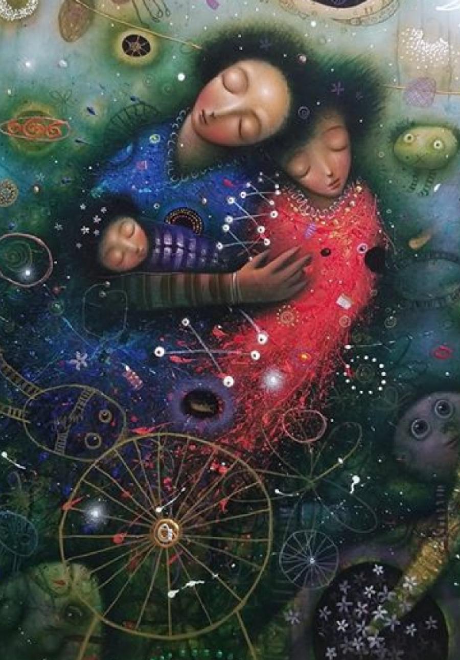 La Memoria Afectada , Óleo, Técnica Mixta, Hiperrealismo  Arte Cubano Surrealista Moderno - Painting de Brian Sanchez