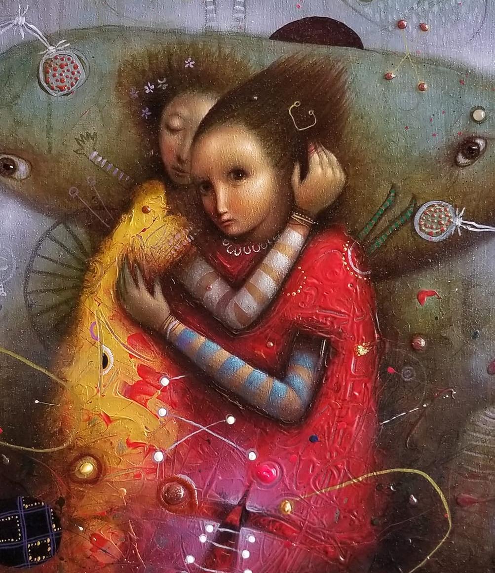 The Restocking, mixed media, in the style of Cuban hyperrealism, Surreal - Painting by Brian Sanchez