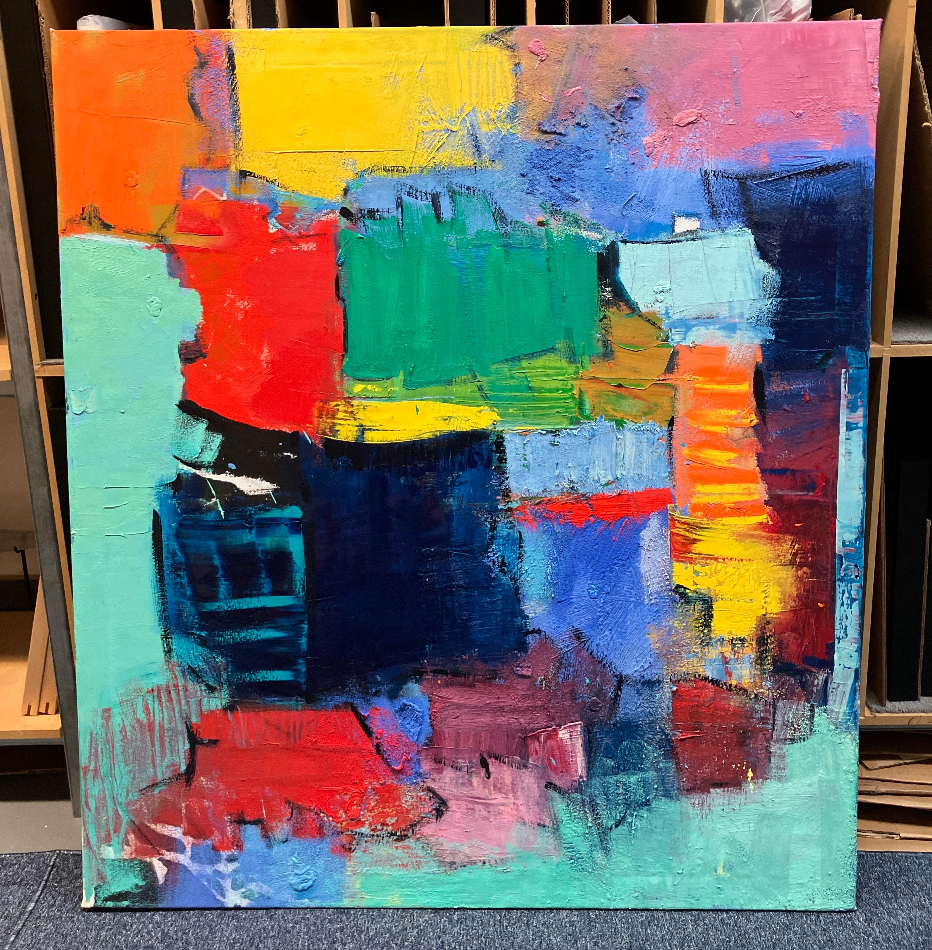 Contemporary Abstract Painting on Canvas, Unframed, Bright Saturated Colors

“The act of painting is a vital experience. I see my art as a record of the subconscious and the painting process. The result is an interaction of imagined forms and