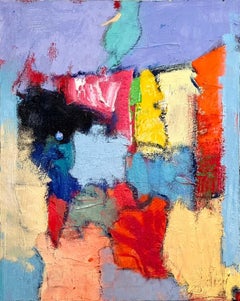"Wink", Abstract Oil Painting on Canvas, Minimalist Abstraction, Bright Colors