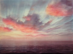 "Giorno in dissolvenza" (2024) di Brian Sostrom, dipinto originale in acrilico di un tramonto