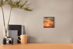 « Enfin » - Peinture acrylique contemporaine représentant un paysage avec soleil et nuages, 2026
