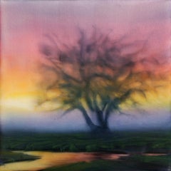 "Mystic 3" - Contemporary Tree and Sky Landscape Acrylic Painting, 2026