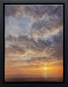 "Shine Again" (2024) Peinture acrylique originale, lever de soleil brillant.