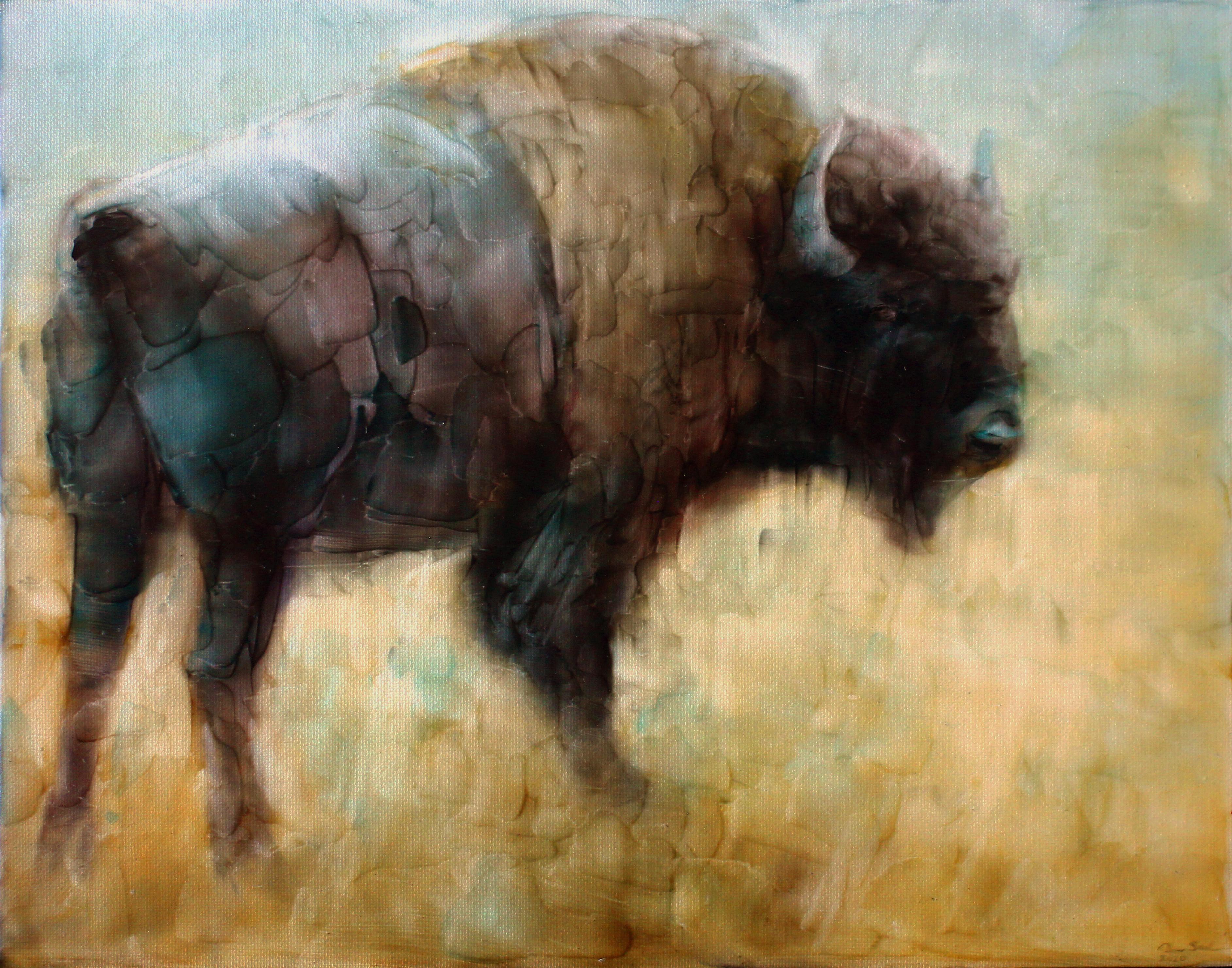 Brian Sostrom Animal Art - "The Roamer, " Acrylic Painting 
