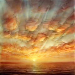 "Trasformazione" (2024) di Brian Sostrom, dipinto originale in acrilico di un tramonto