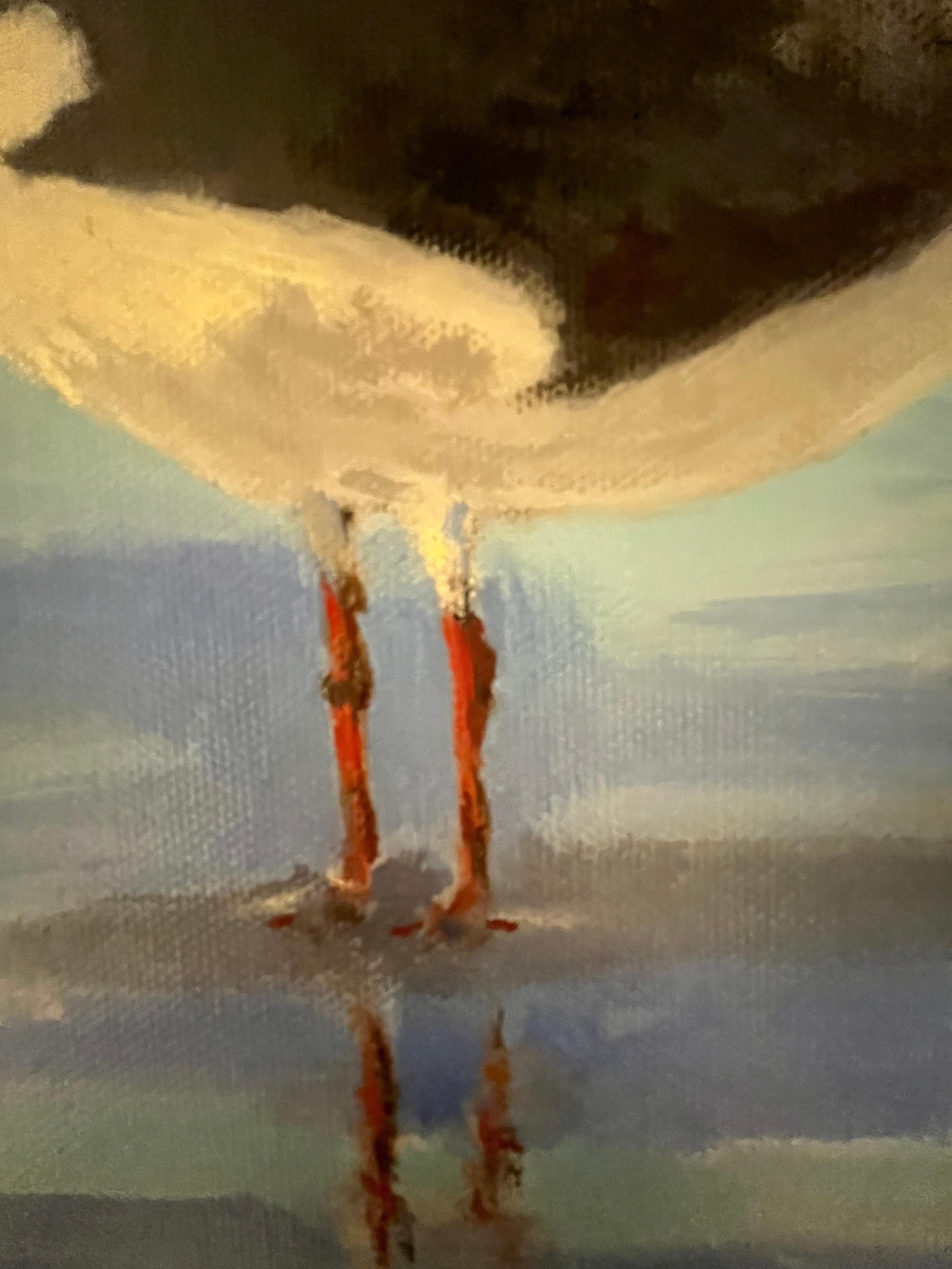 Brian Summers „Laughing Gull“ Seagull Beach Water 12x12 Gemälde auf Leinwand im Angebot 5
