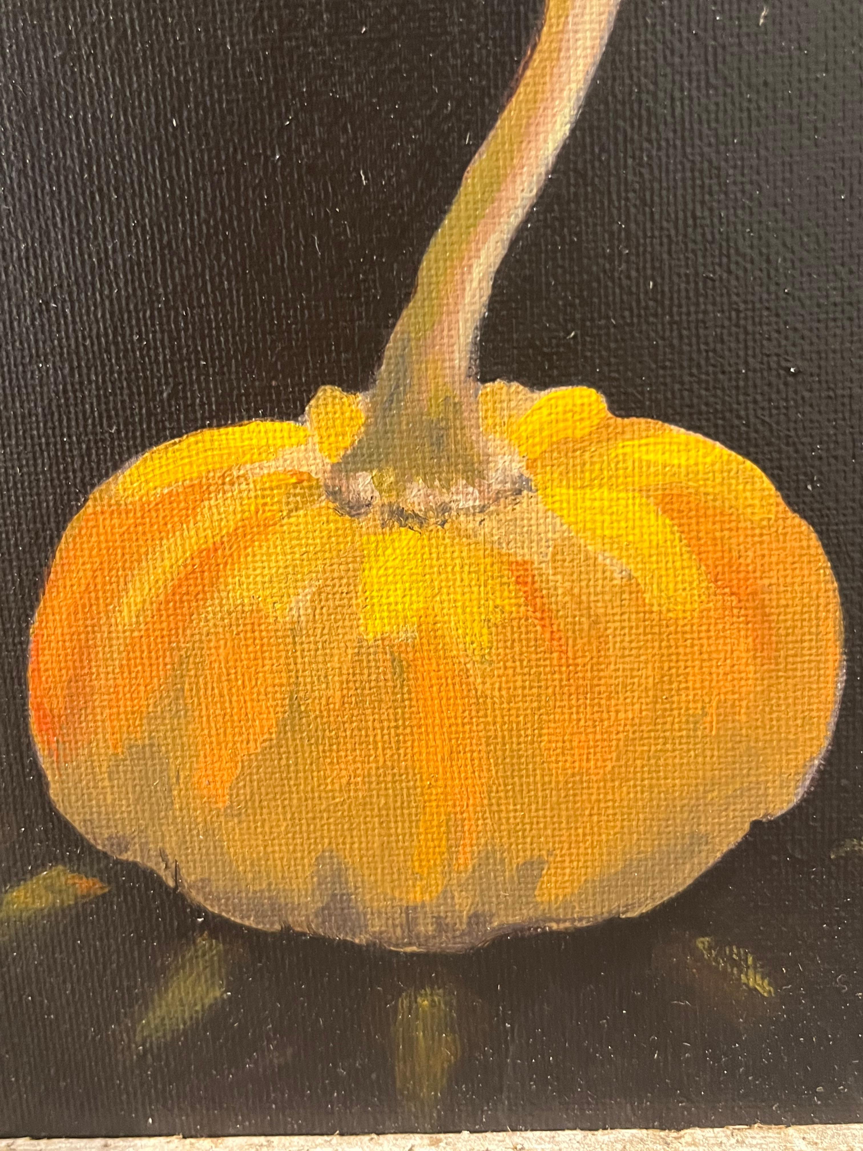 Brian Summers „October Jay“ Blauer Jay-Vogel auf Pumpkin-Schwarzem Hintergrund im Angebot 5