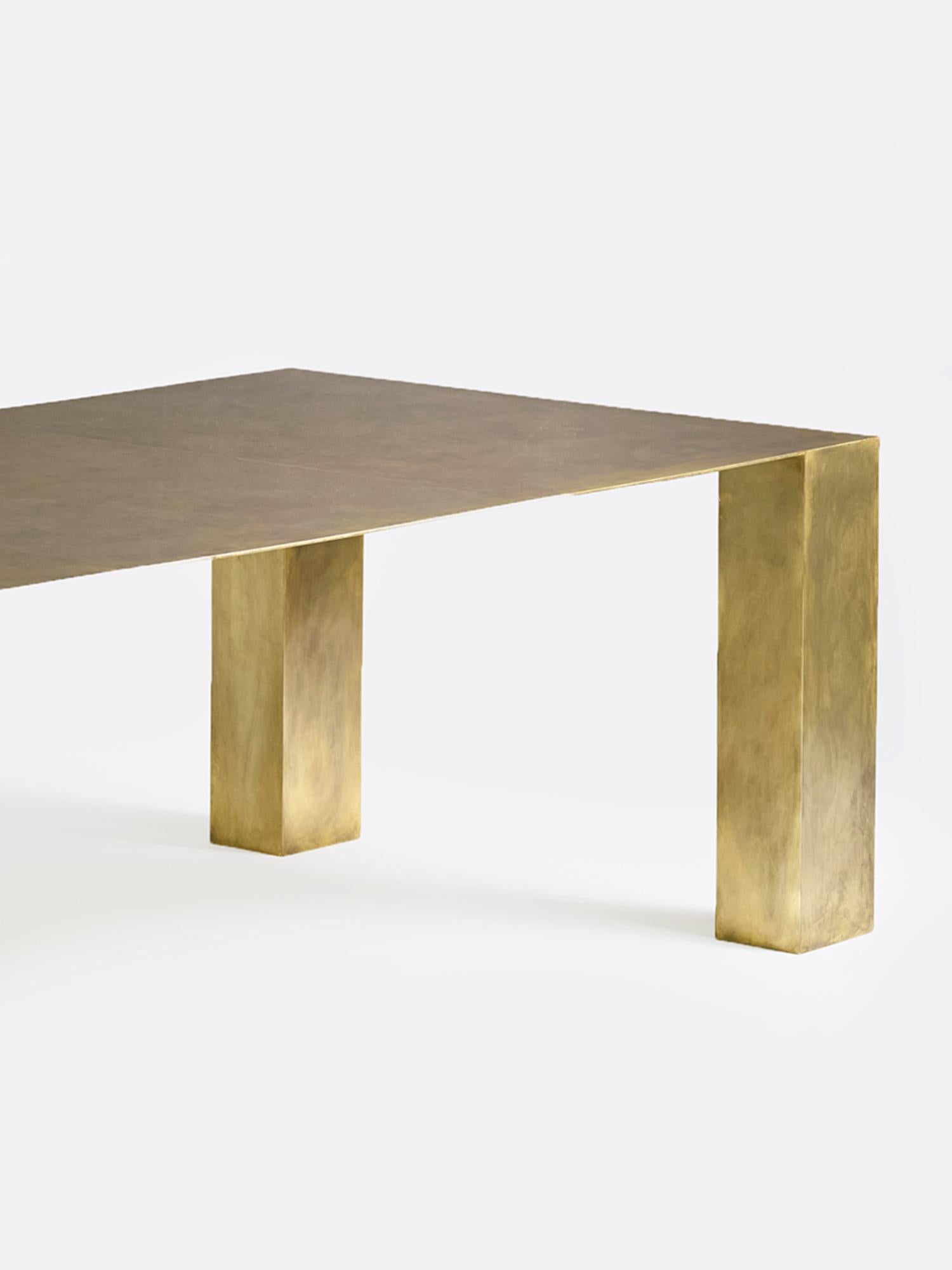 American Brian Thoreen Modernist Brass Dining Table For Sale