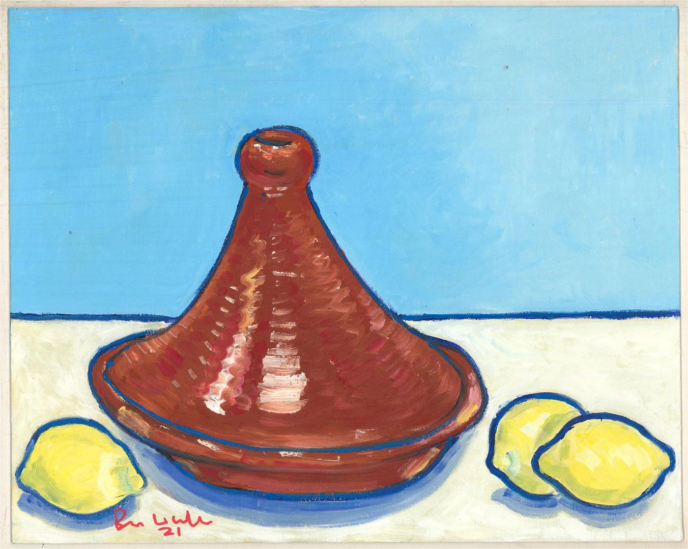 Brian William - 2021 Huile, Tagine with Lemons en vente 1