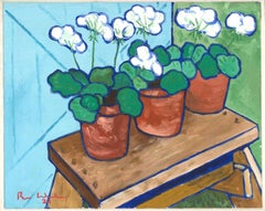 Brian William - 2021 Oil, White Geraniums