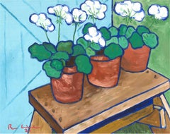 Brian William - 2021 Oil, White Geraniums