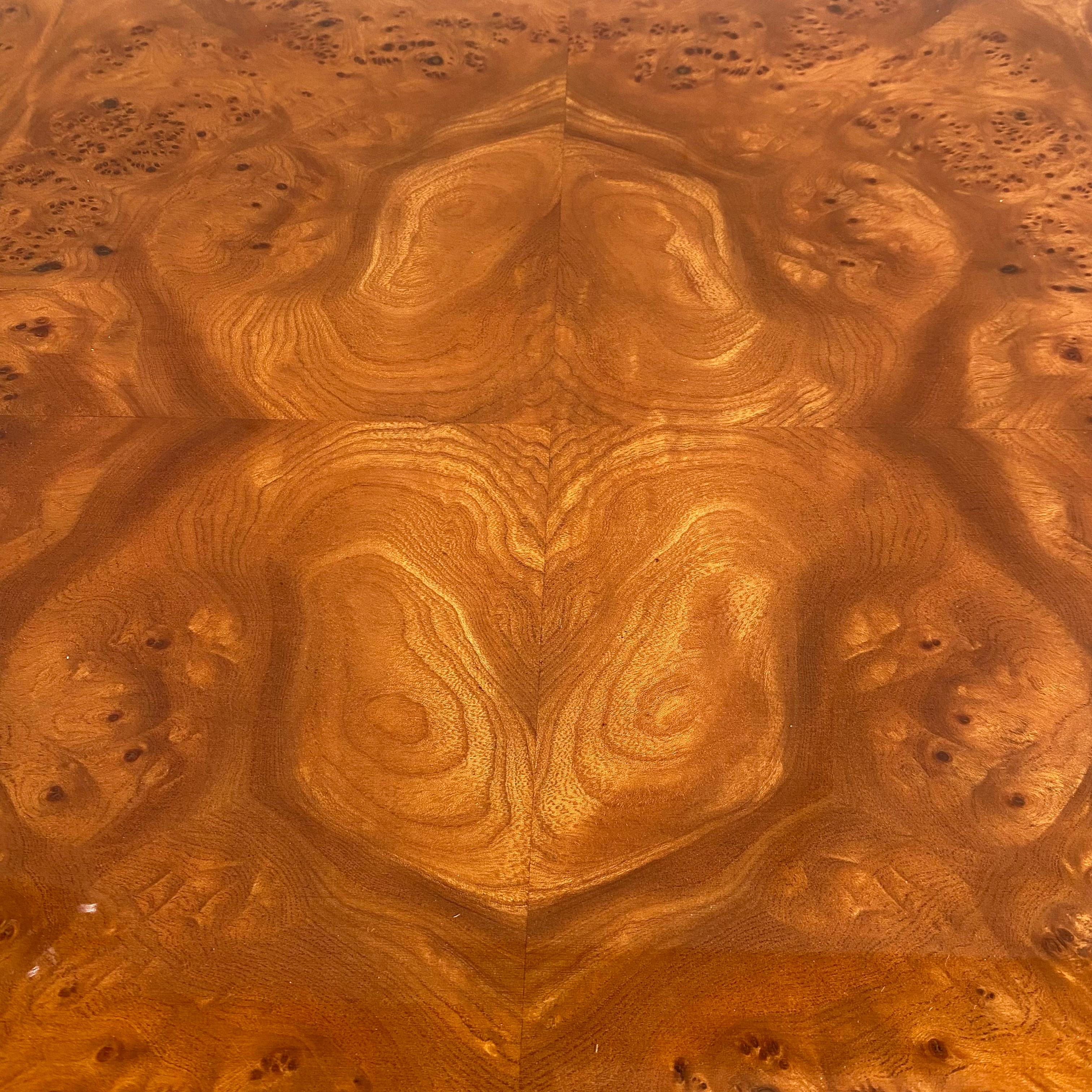 Briar Burl Wood Sideboard by Guerini Emilio for Gdm 24 Kt Gold Plated Italy 1980 For Sale 6