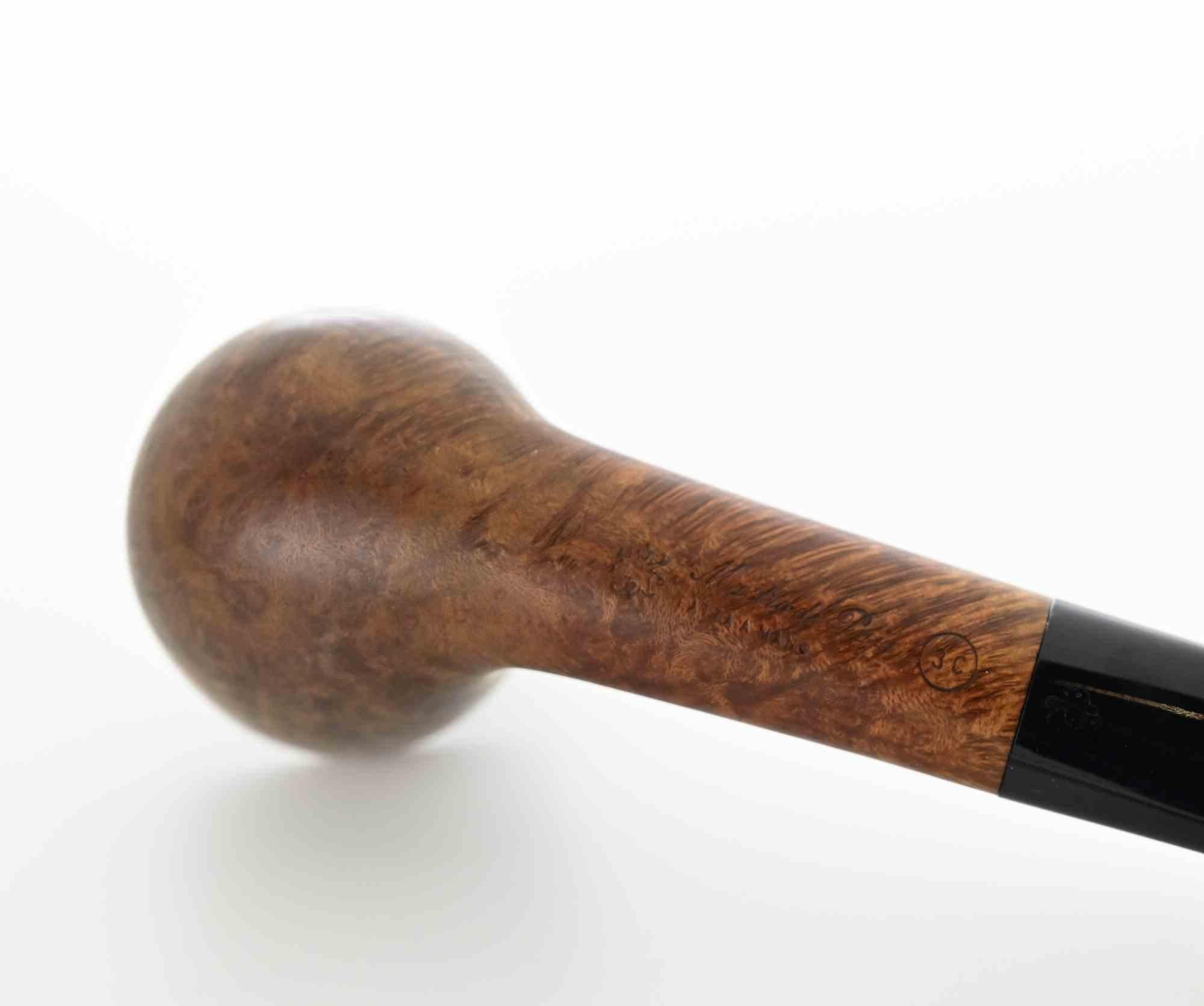 Pipe à fumer en bruyère avec tige en Silver Dot Dot, milieu du 20e siècle. Bon état - En vente à Roma, IT