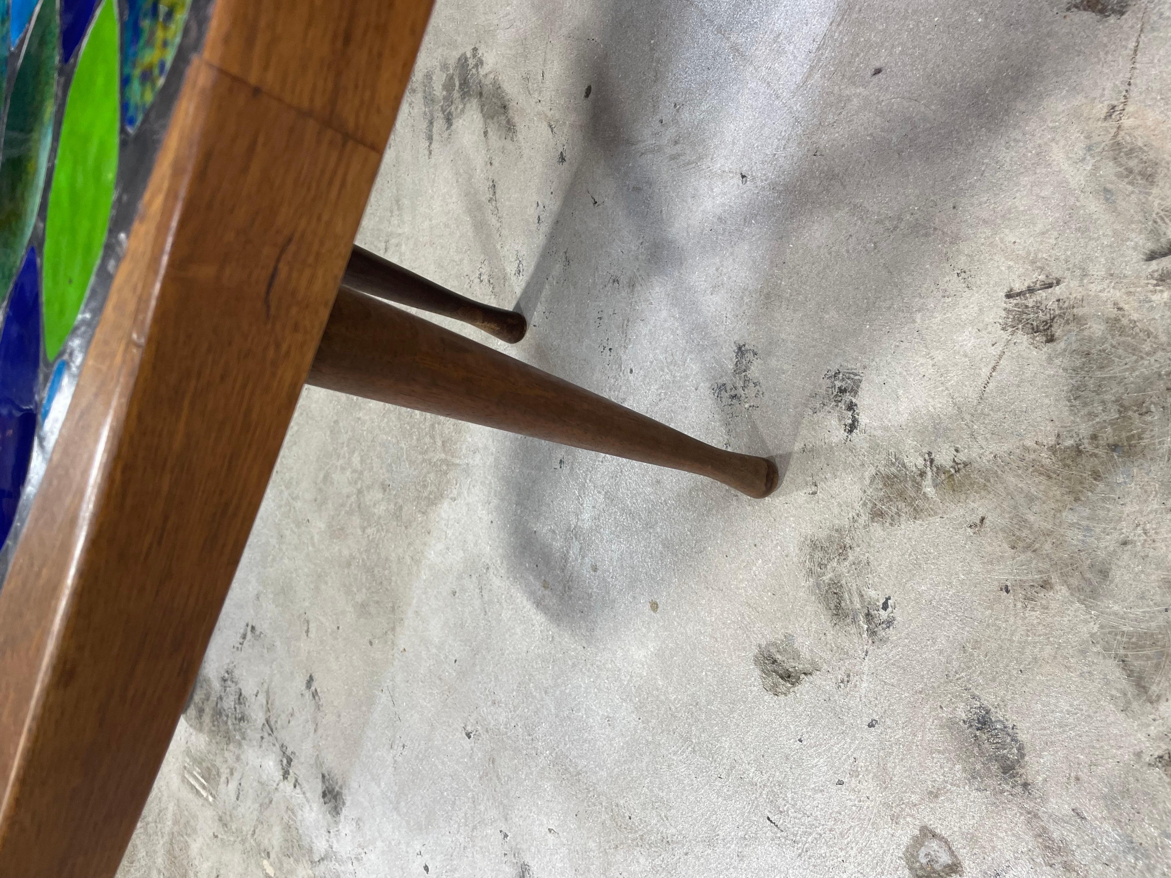 Briard Martz Style Mid Century Surfboard Coffee Table Ceramic Tile Inlaid 8