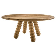 Bric Round Wood Dining Table, Designed by Mario Bellini, Made in Italy 