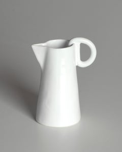 white ceramic pottery pot, immersion glazed