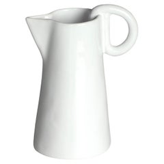 white ceramic pottery pot, immersion glazed