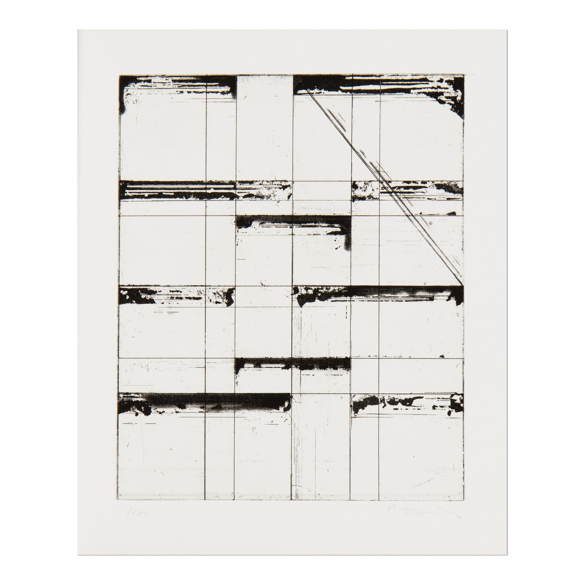 Brice Marden (estadounidense, n. 1938)
Aguafuerte para Parkett, 1986
Soporte: Levantado al azúcar y aguatinta sobre Rives BFK, encuadernado en la revista Parkett nº. 7
Dimensiones: 25,5 x 21 cm
Edición de 100: Firmada a mano y numerada a