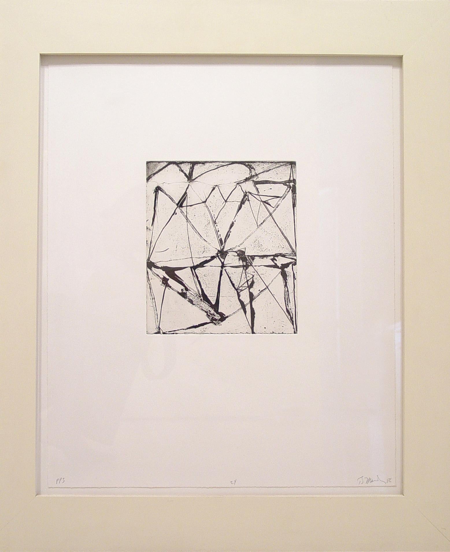 Brice Marden, Etchings to Rexroth #24, 1986, etching and sugarlift aquatint For Sale 1