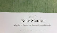 Brice Marden en Londres (firmado a mano). Cartel minimalista impreso en offset de la Galería Gagosian