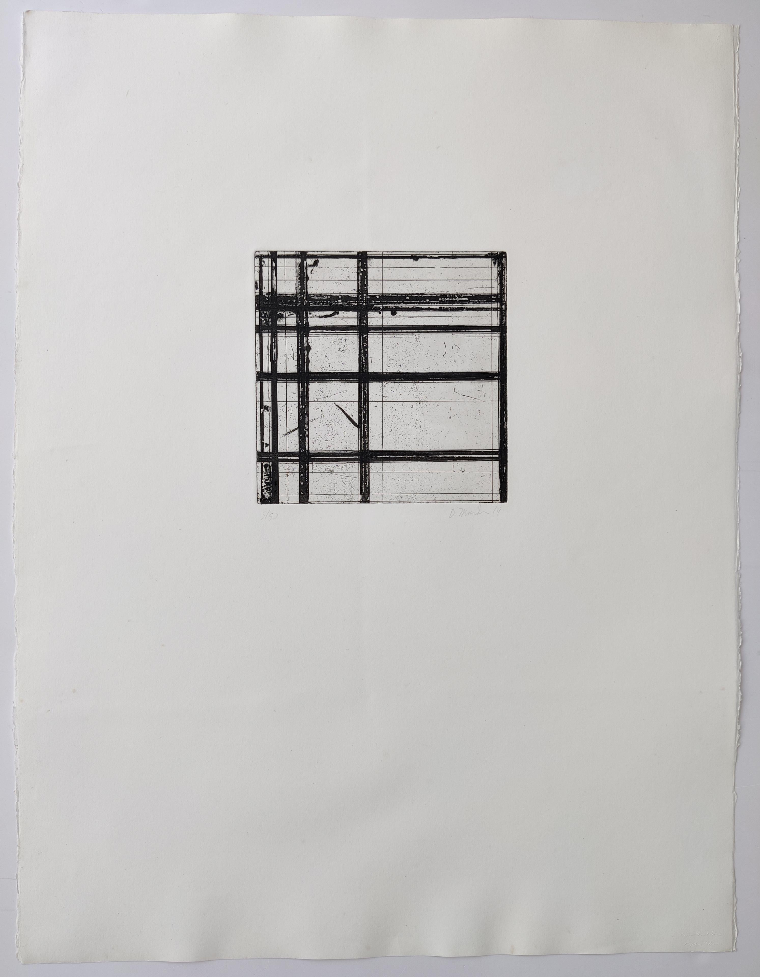 Brice Marden 
Tiles, 1979
Etching with aquatint, on Somerset satin paper
Edition 5 / 50 lower left
Hang signed and dated lower right
Image size 20 x 20 cm
Sheet size 75 x 57 cm
Reference   P07849
