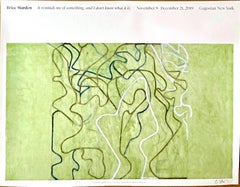 Retro Elevation Exhibition Poster (Hand Signed by Brice Marden) acquired 24" x 34.75"
