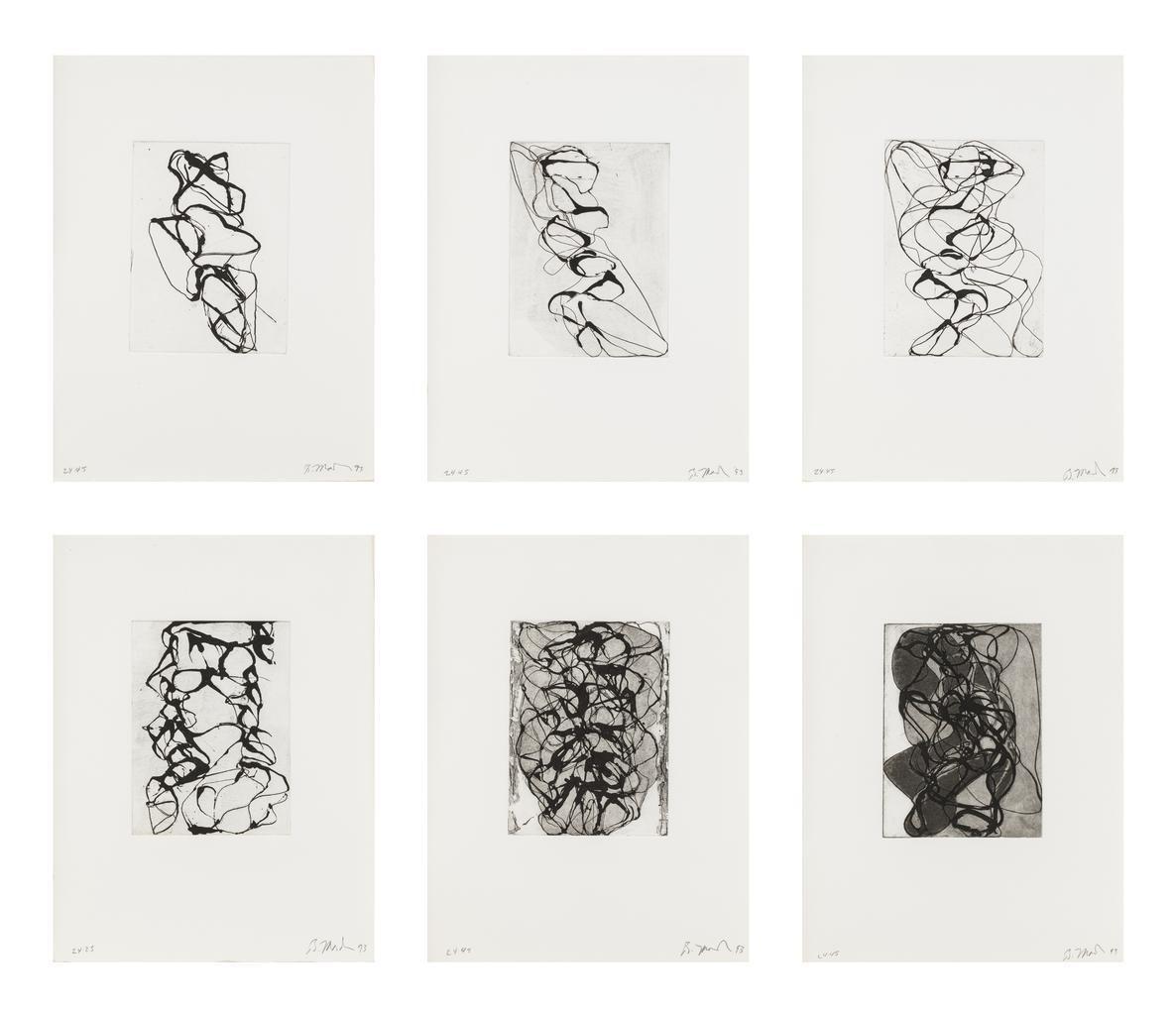 Brice Marden Abstract Print - Han Shan Exit 1-6