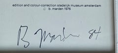 Scarce 1976 Stedelijk Museum Color Correction card, Hand signed by Brice Marden