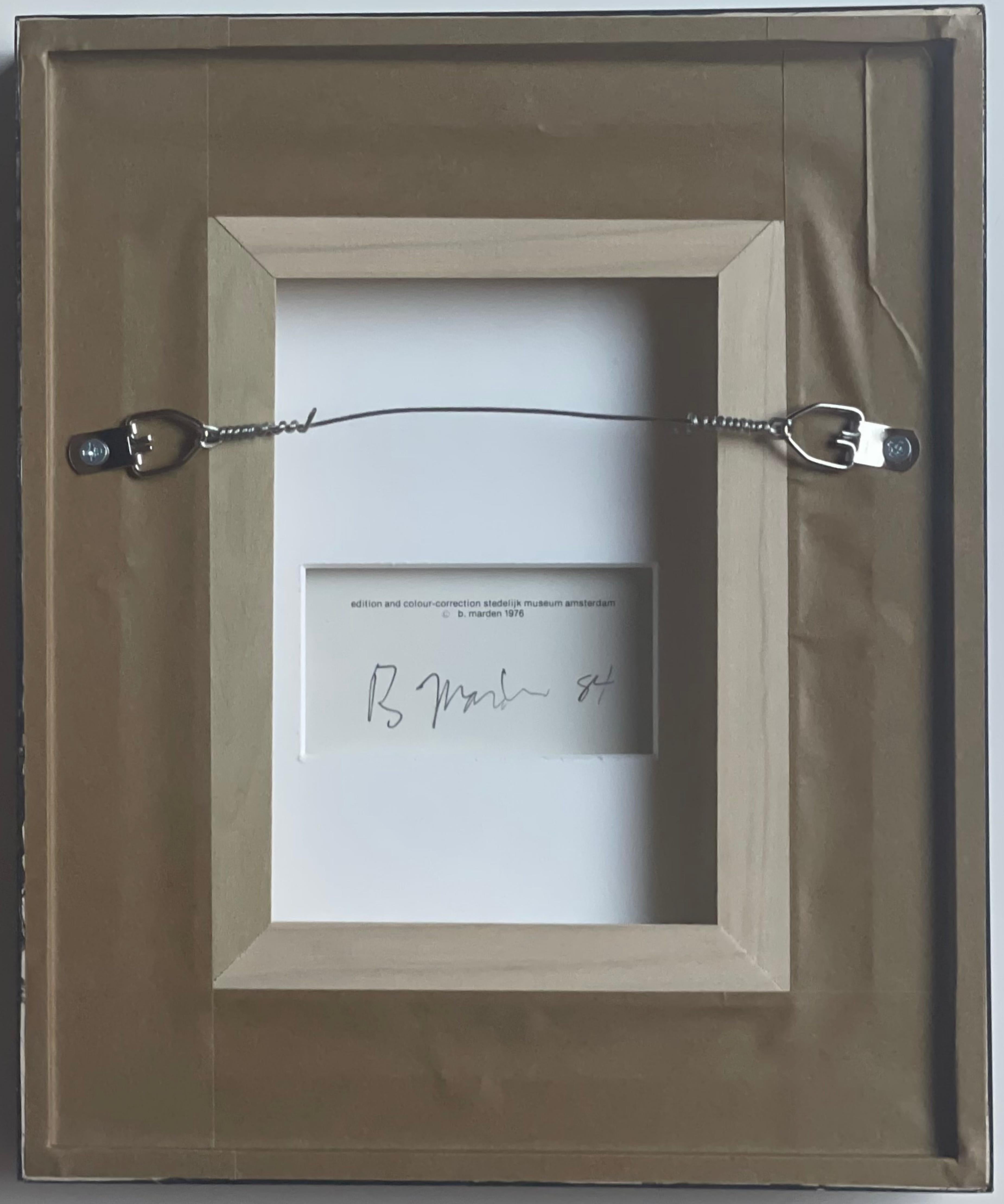 Rare carte de correction des couleurs du Stedelijk Museum de 1976, signée à la main par Brice Marden en vente 2