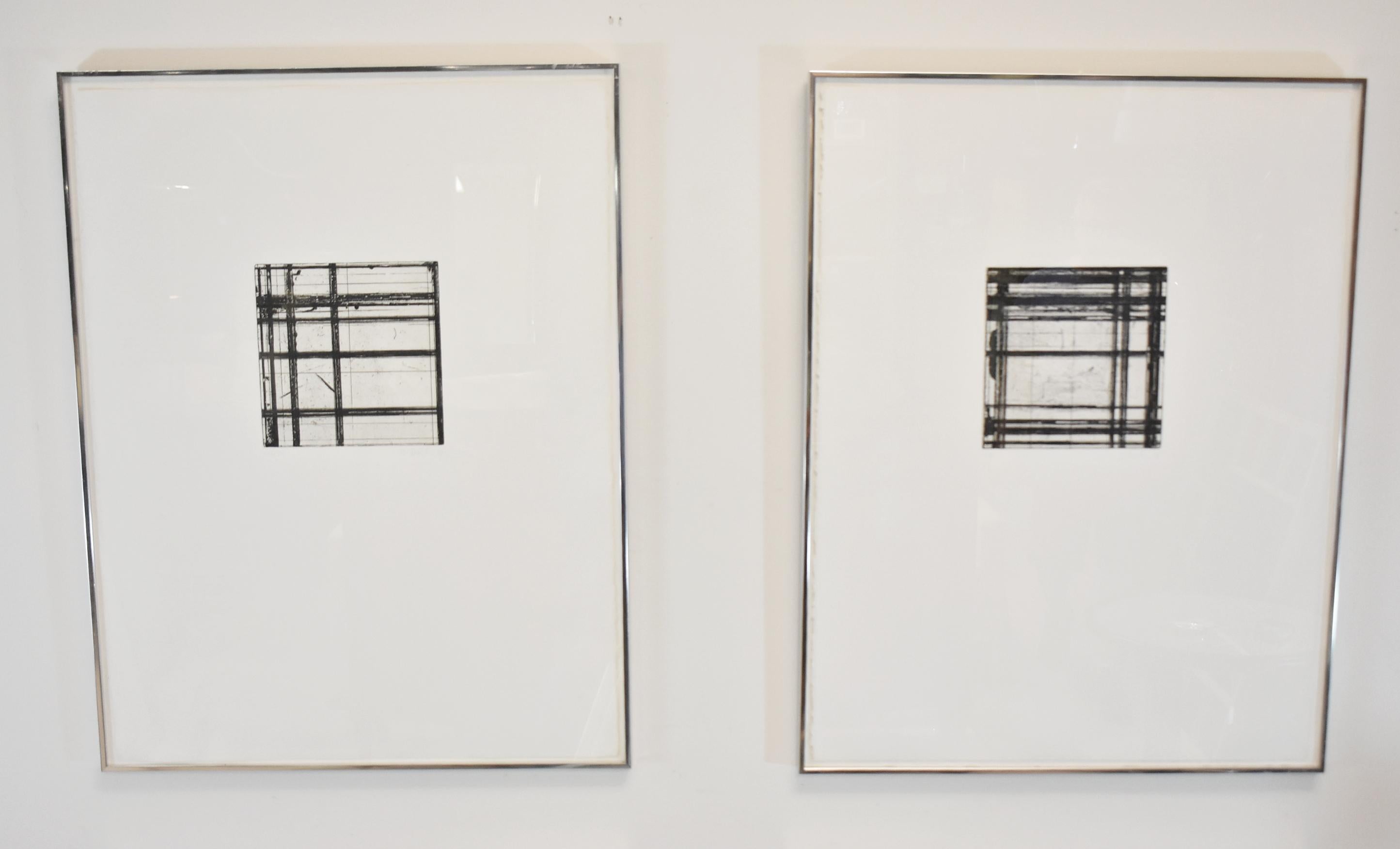Juego de 4 azulejos grabados de Brice Marden, 1979 Minimalista en venta