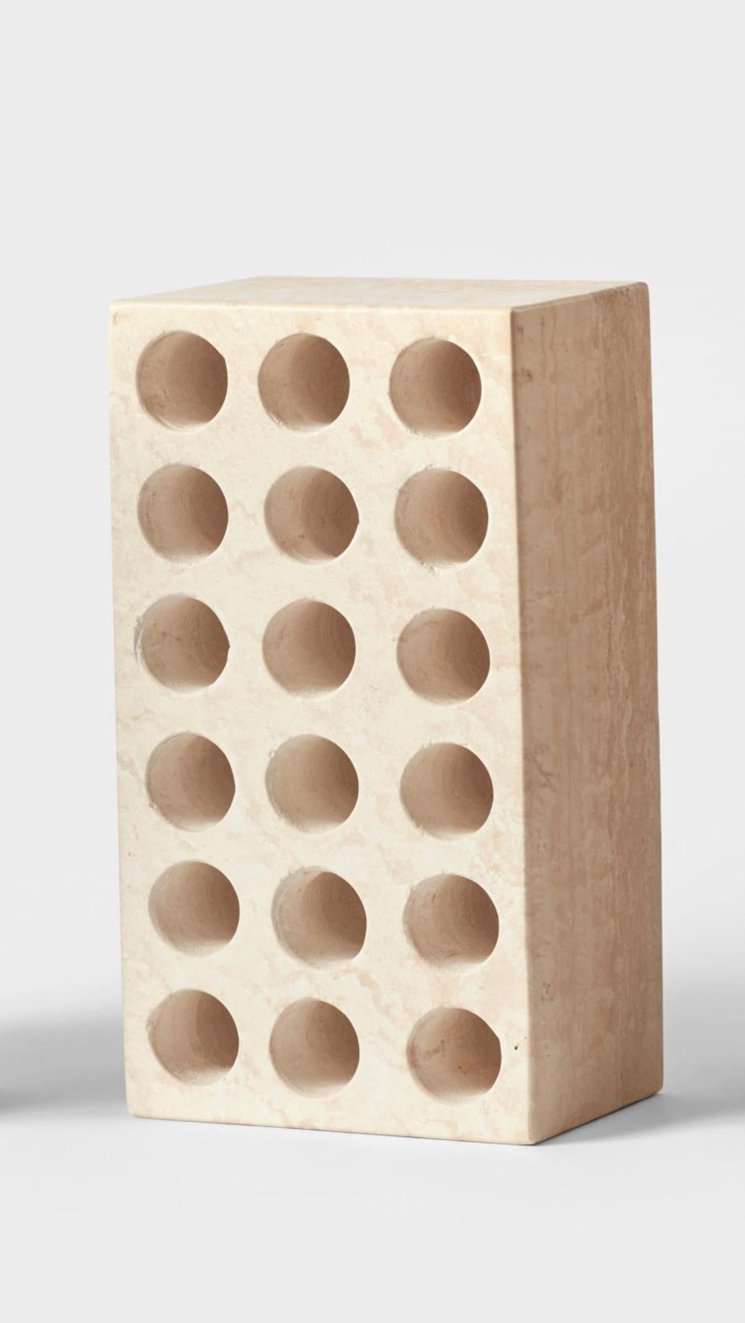 Brick by Estudio Rafael Freyre
Dimensions: W 12.5 D 9 x H 23 cm 
Materials: Andes Stones
Also Available: Other finishes available.

The brick is a generic constructive element that constitutes part of the urban imaginary. In Peru, moreover, its