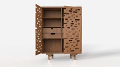 Contemporary Handcrafted Cabinet, by Leo Strauss Brick Cabinet