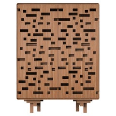 Contemporary Handcrafted Cabinet, by Leo Strauss Brick Cabinet