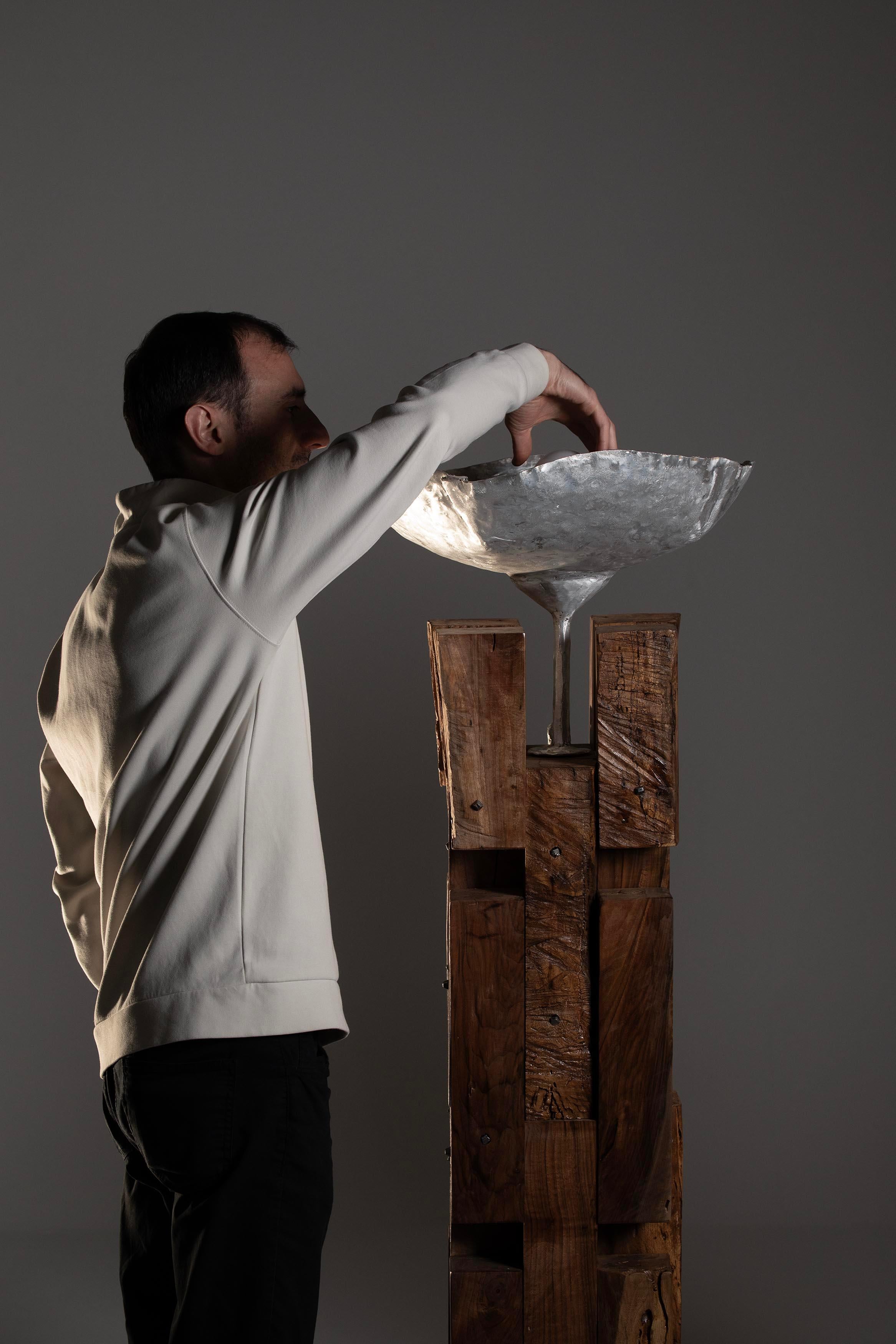 Lámpara de pie Brick de Idaaf Arquitectos Madera en venta