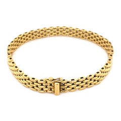 Brick Link Italian Vintage Gold Bracelet Estate Fine Jewelry