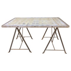 Table de fabricant de briques avec base en métal, vers les années 1920