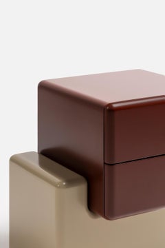 Brick N Carpanese Home Italia Nightstand with Lacquered Base