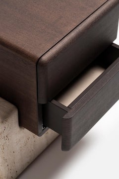 Brick N Carpanese Home Italia Nightstand with Marble Base