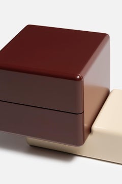 Brick NL Carpanese Home Italia Nighstand with Lacquered Base