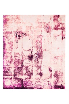 Brick No.04, Pink - Hand knotted Wool and Silk Rug from Knots Rugs