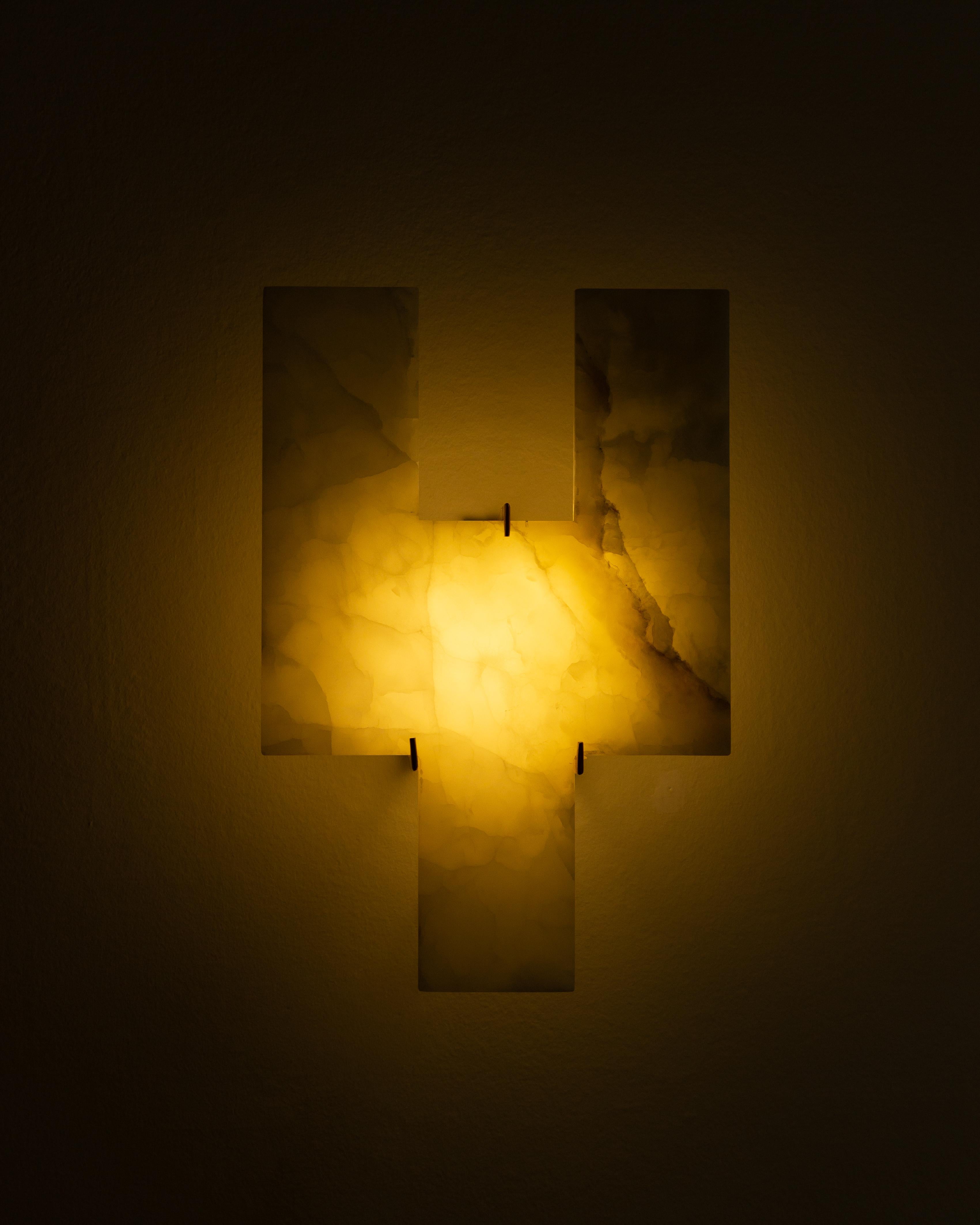 Contemporary Brick Onyx Wall Lamp by Nana Zaalishvili For Sale