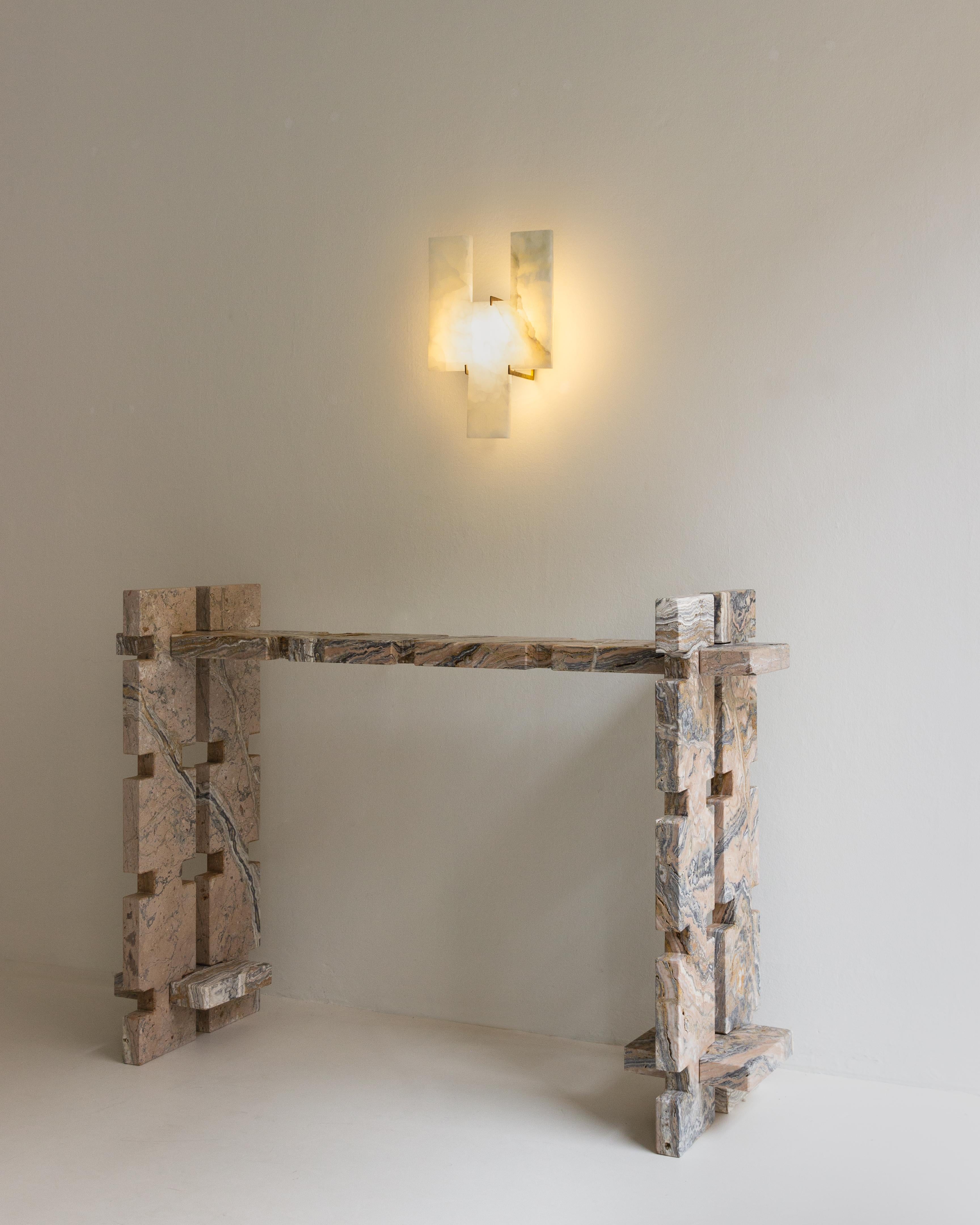 Brick Onyx Wall Lamp by Nana Zaalishvili For Sale 1