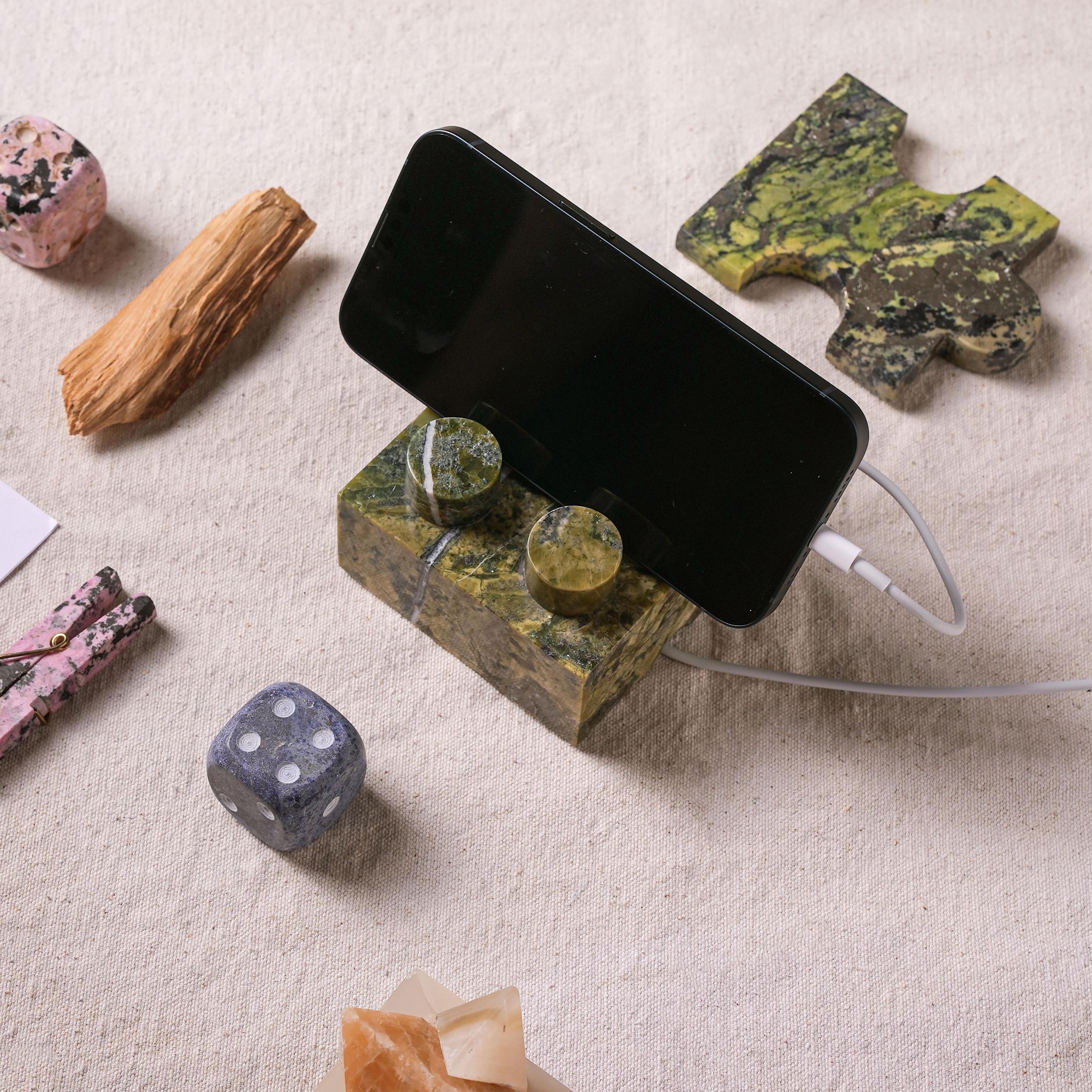 Peruviano Supporto per telefono con puzzle di mattoni - Serpentine in vendita
