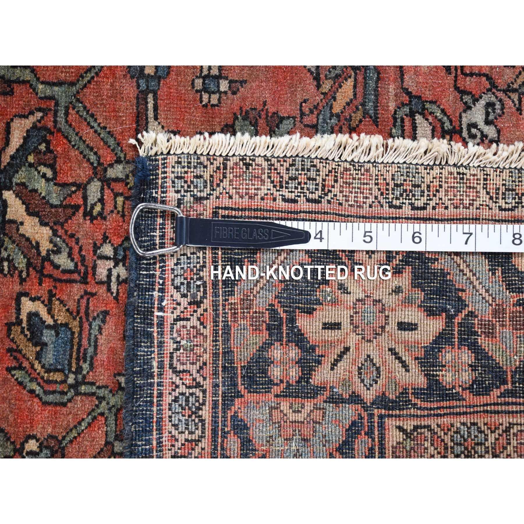 Brick Red Antique Persian Fereghan Sarouk Hand Knotted Wool Even Wear Clean Rug For Sale 2