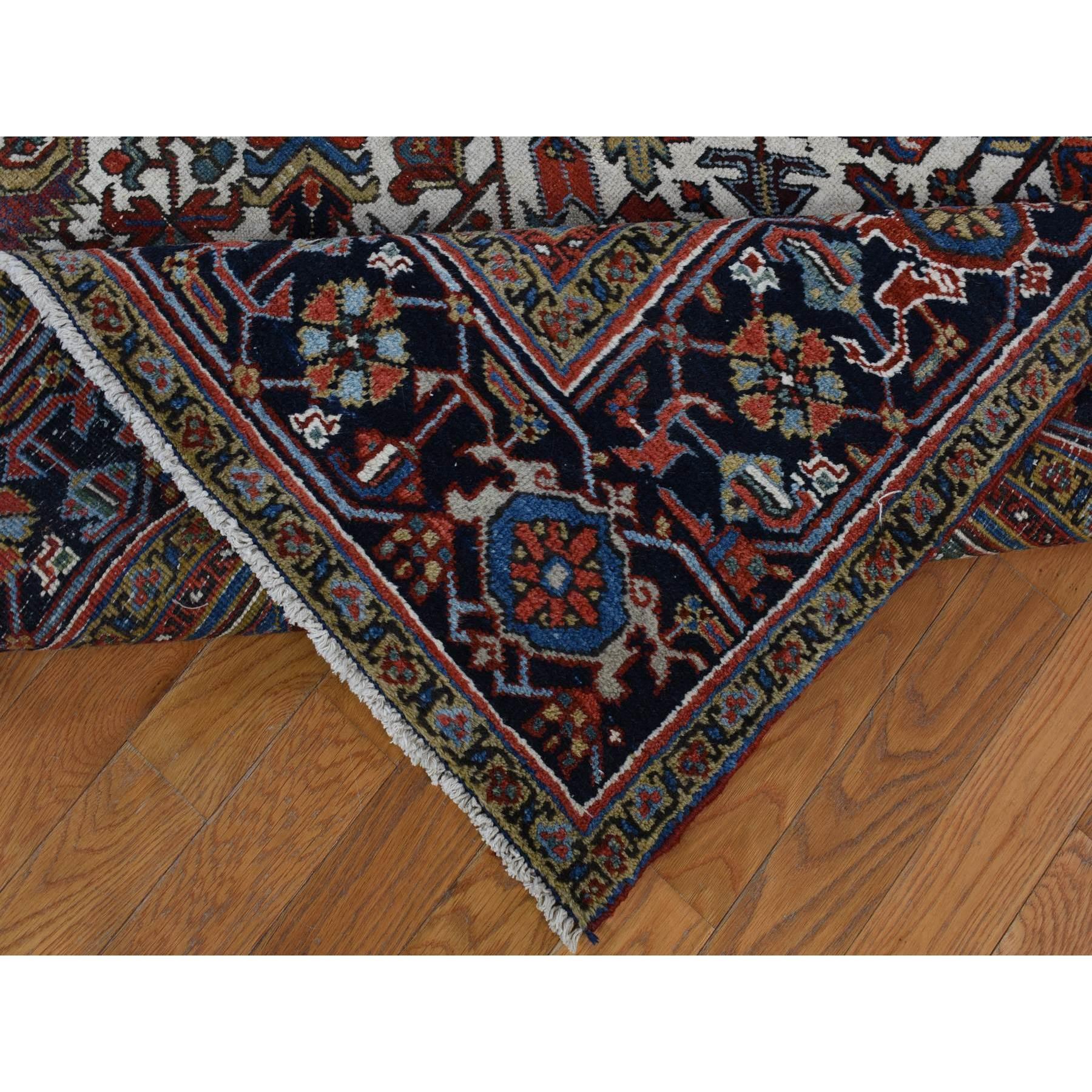 Brick Red, Antique Persian Heriz, Hand Knotted Excellent Condition Pure Wool Rug For Sale 1